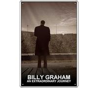 YRENBIYYONZ Targa in metallo con stampa di Billy Graham: An Extraordinary Journey (2018), 20,3 x 30,5 cm, decorazione da parete vintage retrò