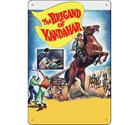 YRENBIYYONZ The Brigand of Kandahar (1965) Targa in metallo con scritta "The Brigand of Kandahar" (1965), decorazione da parete in stile vintage retrò, 20,3 x 30,5 cm