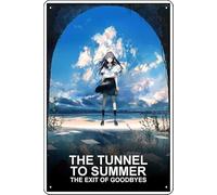 YRENBIYYONZ The Tunnel to Summer, the Exit of Goodbyes (2022) Targa in metallo con scritta "The Tunnel to Summer, the Exit of Goodbyes" (2022), decorazione da parete vintage retrò