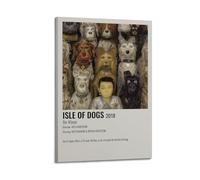 YRGGYRC Poster decorativo da parete con immagine dell'isola dei cani, stampa artistica su tela, vintage, per soggiorno e camera da letto, 50 x 75 cm, con cornice