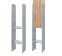 YRHome 2 supporti per pali ad H zincati a caldo, 121 mm, zincati a caldo, spessore 5 mm, altezza totale 600 mm, per recinzioni da giardino (2 pezzi da 121 mm)