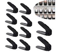 YRHome 20 portascarpe regolabili, organizer per scarpe, in materiale PP, 3 regolabili in altezza, salvaspazio, antiscivolo (nero)