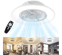 YRHome 90W Ventilatore da soffitto con illuminazione e telecomando, velocità del vento regolabile, dimmerabile, plafoniera, ventilatore, lampada da soffitto moderna, ultra-silenziosa, cambia colore