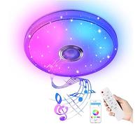 YRHome Lampada da soffitto LED da 36 W, dimmerabile, con altoparlante Bluetooth, lampada da soffitto a cielo stellato, colore RGB con telecomando o controllo app, riproduzione musicale per camera da