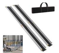 YRHome Rampa telescopica per sedia a rotelle, 107-183 cm, regolabile, antiscivolo e portatile, portata fino a 300 kg, per sedie a rotelle manuali, rampa in alluminio per scale e soglie