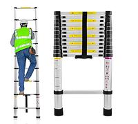 YRHome Scala telescopica multiuso in alluminio, 3,8 m, antiscivolo, 150 kg, portata 13 pioli, colore argento