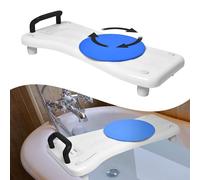 YRHome Sedile per vasca da bagno con giradischi, 75,5 x 34 cm, per vasca da bagno, per anziani, adulti, regolabile, per vasca da bagno, tavola doccia fino a 150 kg, con manico nero