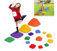 YRHome Set di 11 pietre di bilanciamento per bambini, combinabili, barra di bilanciamento antiscivolo, per promuovere l'equilibrio, la mobilità e la coordinazione