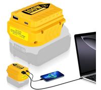 YRhplm PD100W - Adattatore USB per batteria Dewalt da 20 V, con porta di tipo C e porta USB per batteria da 20 V Dewalt e dispositivo elettronico e caricabatterie per telefono (senza batteria)