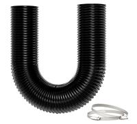 Yrichtra Tubo 125mm x 5m, 5 Strati Rinforzati, Isolamento Termico e Acustico, Lunghezza Regolabile, Con Fascette, Ideale per Cappa Aspirante Cucina, Stufa Pellet e Sistemi di Ventilazione, Nero