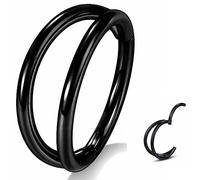 Yrogcu 16G 18G 20G 6mm7mm 8mm 10mm in acciaio inox a forma di L Septum-Clicker cerniera naso-ring-hoop-studs: labbro occhio segmento anello Daith Rook cartilagine orecchini trago conchiglia elica lobo