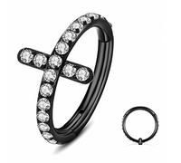 Yrogcu 16G 18G 20G 6mm7mm 8mm 10mm in acciaio inox a forma di L Septum-Clicker cerniera naso-ring-hoop-studs: labbro occhio segmento anello Daith Rook cartilagine orecchini trago conchiglia elica lobo