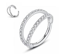 Yrogcu 16G 18G 20G 6mm7mm 8mm 10mm in acciaio inox a forma di L Septum-Clicker cerniera naso-ring-hoop-studs: labbro occhio segmento anello Daith Rook cartilagine orecchini trago conchiglia elica lobo