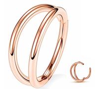 Yrogcu 16G 18G 20G 6mm7mm 8mm 10mm in acciaio inox a forma di L Septum-Clicker cerniera naso-ring-hoop-studs: labbro occhio segmento anello Daith Rook cartilagine orecchini trago conchiglia elica lobo