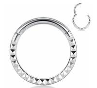 Yrogcu 16G 18G 20G 6mm7mm 8mm 10mm in acciaio inox a forma di L Septum-Clicker cerniera naso-ring-hoop-studs: labbro occhio segmento anello Daith Rook cartilagine orecchini trago conchiglia elica lobo