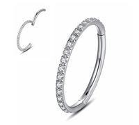 Yrogcu 16G 18G 20G 6mm7mm 8mm 10mm in acciaio inox a forma di L Septum-Clicker cerniera naso-ring-hoop-studs: labbro occhio segmento anello Daith Rook cartilagine orecchini trago conchiglia elica lobo