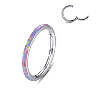 Yrogcu Orecchino a cerchio singolo/doppio in acciaio inox, con chiusura a scatto, per cartilagine, diametro 6 mm, 8 mm, 10 mm, 12 mm, Acciaio inossidabile, Zirconia cubica