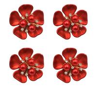 YROHGKPN 4 Pezzi Floreali Bottoni Perline Strass Decorati Gemelli Clip Per Uomini E Donne Uniformi Abito Camicia Casual Vestito Decorativo