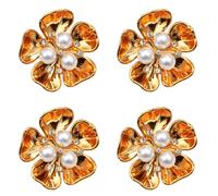 YROHGKPN 4 Pezzi Floreali Bottoni Perline Strass Decorati Gemelli Clip Per Uomini E Donne Uniformi Abito Camicia Casual Vestito Decorativo