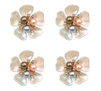YROHGKPN 4 Pezzi Floreali Bottoni Perline Strass Decorati Gemelli Clip Per Uomini E Donne Uniformi Abito Camicia Casual Vestito Decorativo