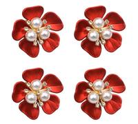 YROHGKPN 4 Pezzi Floreali Bottoni Perline Strass Decorati Gemelli Clip Per Uomini E Donne Uniformi Abito Camicia Casual Vestito Decorativo