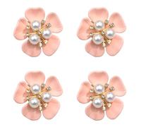 YROHGKPN 4 Pezzi Floreali Bottoni Perline Strass Decorati Gemelli Clip Per Uomini E Donne Uniformi Abito Camicia Casual Vestito Decorativo