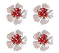 YROHGKPN 4 Pezzi Floreali Bottoni Perline Strass Decorati Gemelli Clip Per Uomini E Donne Uniformi Abito Camicia Casual Vestito Decorativo