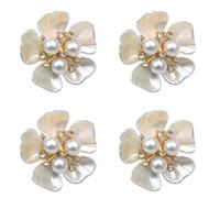 YROHGKPN 4 Pezzi Floreali Bottoni Perline Strass Decorati Gemelli Clip Per Uomini E Donne Uniformi Abito Camicia Casual Vestito Decorativo