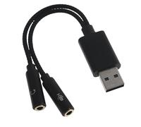 YROHGKPN Adattatore USB A su 3 5 mm jack per microfono, adattatore USB scheda audio maschio su 2 prese adattatore per 10/8.1/8/7