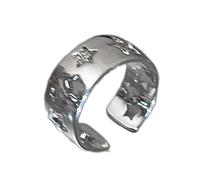 YROHGKPN Anelli per dita aperti con stelle a cinque punte, facili da impilare, alla moda, per donne e ragazze, come descritto