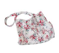 YROHGKPN Borsa a tracolla multiuso da donna in cotone con motivo floreale e tasca aperta grande per viaggiare tempo libero e shopping grande tasca avambraccio in cotone, Red Flowers On White