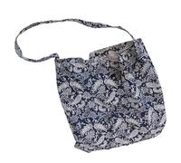 YROHGKPN Borsa a tracolla multiuso da donna in cotone con motivo floreale e tasca aperta grande per viaggiare tempo libero e shopping grande tasca avambraccio in cotone, Blu navy anacardio Flo