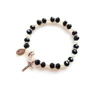 YROHGKPN Bracciale rosario con croce, bracciale cristiano, ornamento, decorazione, accessorio per bambini, adulti, compleanno, matrimonio, regalo, rosario per donne cattoliche, m, come descritto, come