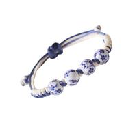 YROHGKPN Bracciale unico con perle in ceramica, arte e stile elegante, adatto a coloro che apprezzano la cultura orientale e i gioielli di ispirazione culturale