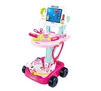 YROHGKPN Carro medico simulato con siringa stetoscopio e dispositivo a raggi X come giocattolo per la festa dei bambini, carrello medico con ruote