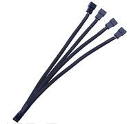 YROHGKPN Cavo di espansione ventola da 1 a 4 PWM, pacchetto di controllo della temperatura, rete in nylon per alloggiamento, ventola mozzo splitter