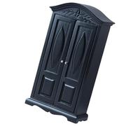 YROHGKPN Classico armadio in miniatura nero intagliato per casa delle bambole camera da letto decorazione scenario Ottimo regalo per collezionisti e bambini casa delle bambole armadio intagliato