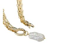 YROHGKPN Collana con ciondolo in perle naturali d'acqua dolce quadrate, per uomo e donna alla moda, per uso quotidiano e per il tempo libero, m, come descritto, come descritto