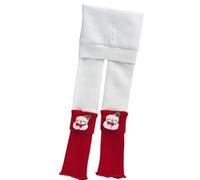 YROHGKPN Collant elastici in vita per bambini Babbo Natale patchwork morbido tessuto elastico scelte di colore multiple abiti da gioco per feste collant per feste di Natale per ragazze, bianco, XL