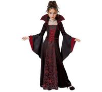 YROHGKPN Collo alto, maniche svasate, abito con stampa floreale per ragazze, feste di Halloween, bambini, costume da strega, colletto alto, Witch S Suit Without, 140 cm