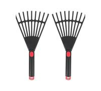 YROHGKPN Confezione da 2 rastrelli da giardino ergonomici in plastica a 9 denti, leggeri per la lavorazione del terreno, diserbo e piante, paesaggistica, rastrello in plastica a 9 denti