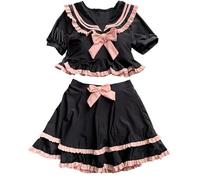 YROHGKPN Costume da bagno in due pezzi, costume da bagno diviso, con volant, costume da bagno per studenti, costume da bagno per studenti, set di fiocchi per studentessa, costume da bagno in due pezzi