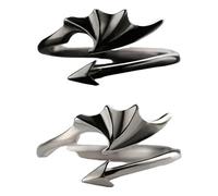 YROHGKPN Elegante set gotico con ali d'angelo e demoni per coppie, misura regolabile, regalo per lui, gioielli di relazione, anelli d'amore abbinati, come descritto