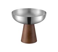 YROHGKPN Elegante tazza per gelato in acciaio inox con base in legno, perfetta per dessert e feste all'aperto pasto o dessert