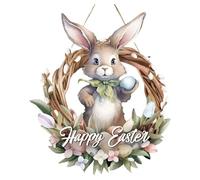 YROHGKPN Incantevole arazzo da parete in legno con coniglietti e uova, per attirare i bambini come decorazione per la stanza e il piacere del festival, ornamento a coniglietto multifunzionale in legno