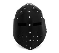 YROHGKPN Rinascimento medievale Barbute Cuoio PU Cavalieri Templari Crusader Armatura Casco Halloween Puntelli Costume Completo Medievale Barbute Casco