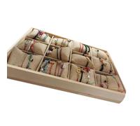 YROHGKPN Scatola impilabile per braccialetti in legno, 12 pezzi, con inserti morbidi e copertura antipolvere, accessori per cassetti, espositore per orologi impilabile