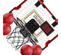 YROHGKPN Set composto da 1 canestro da basket per bambini con tabellone LED e 4 palloni da basket per un divertente gioco di competizione, semplice, senza attrezzi richiesti, pannello posteriore in