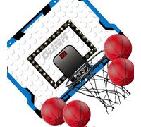 YROHGKPN Set composto da 1 canestro da basket per bambini con tabellone LED e 4 palloni da basket per un divertente gioco di competizione, semplice, senza attrezzi richiesti, pannello posteriore in