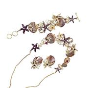 YROHGKPN Set di 4 collane con conchiglie, design in lega leggera per collane delicate e leggere, F, come descritto, come descritto